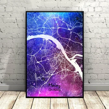 

Germany city map Color map Berlin city map Art Canvas Poster Nordic poster Wall Pictures for Living Room No Frame