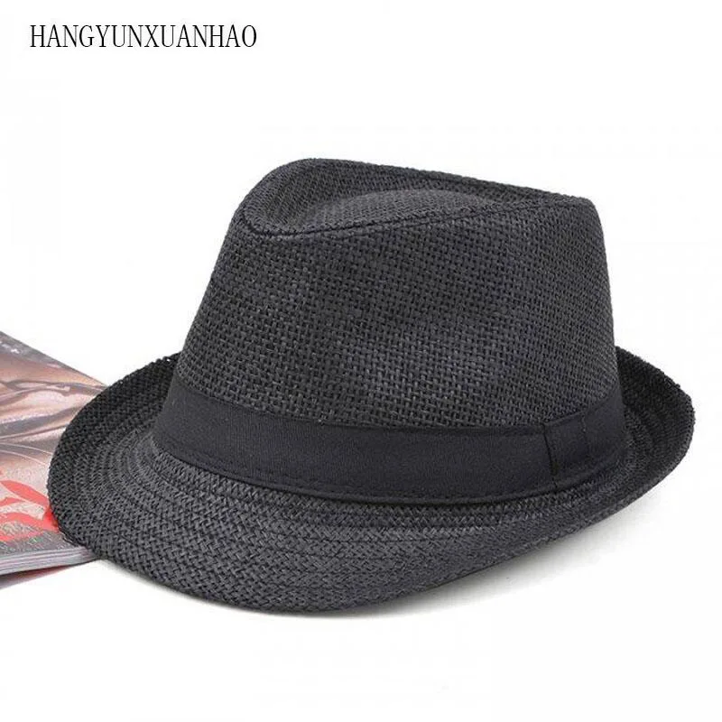 

Summer Hats Breathable linen Straw Hat For men's Women Casual Beach Hats Panama Jazz Sun Hats Gorras British Style Hat