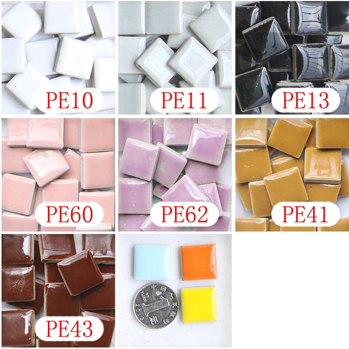 

200 gram/44 pcs 20 X 20mm Square Ceramic Mosaic Tile, 2 X 2cm DIY Mosaic Tile, Ceramic Tile, DIY Mosaic Art Supplier