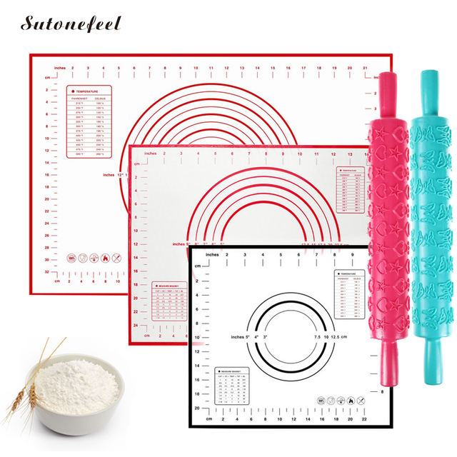 26 Designs Silicone Baking Mat Nonstick Rolling Dough Mat High Quality Pastry Pad Kneading Dough Tools Kitchen Accessories