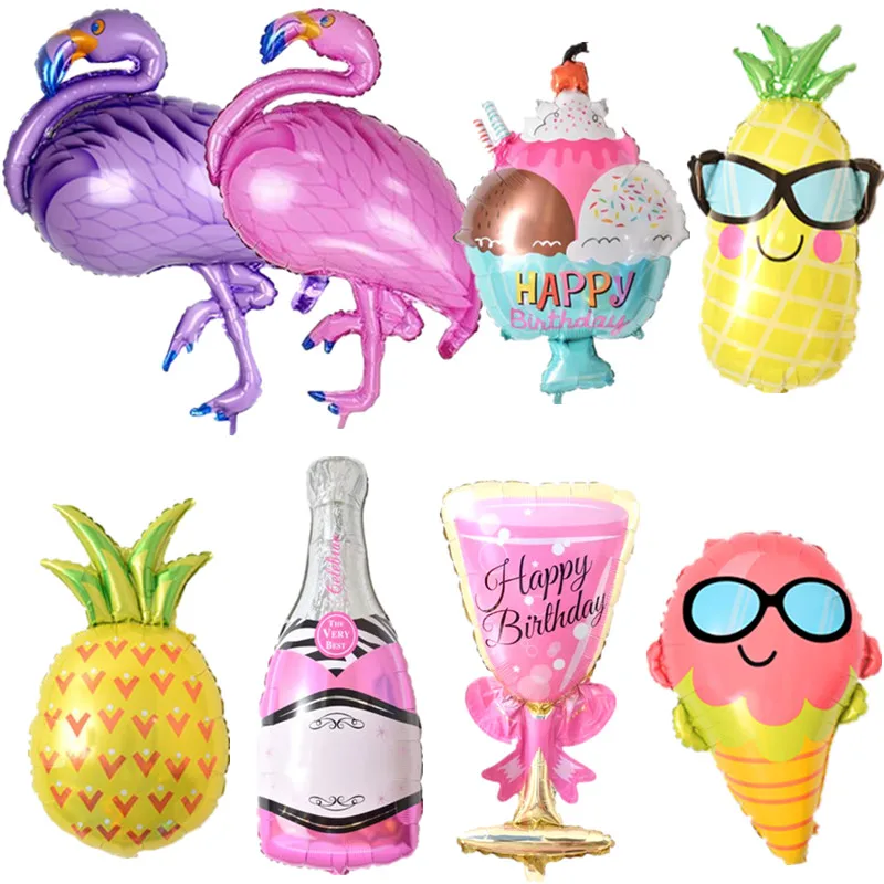 

Birthday Balloons Flamingo/Pineapple/Beer cup Foil Balloon Birthday Decoration Kids Adult Party Beach Party Helium Air Globos