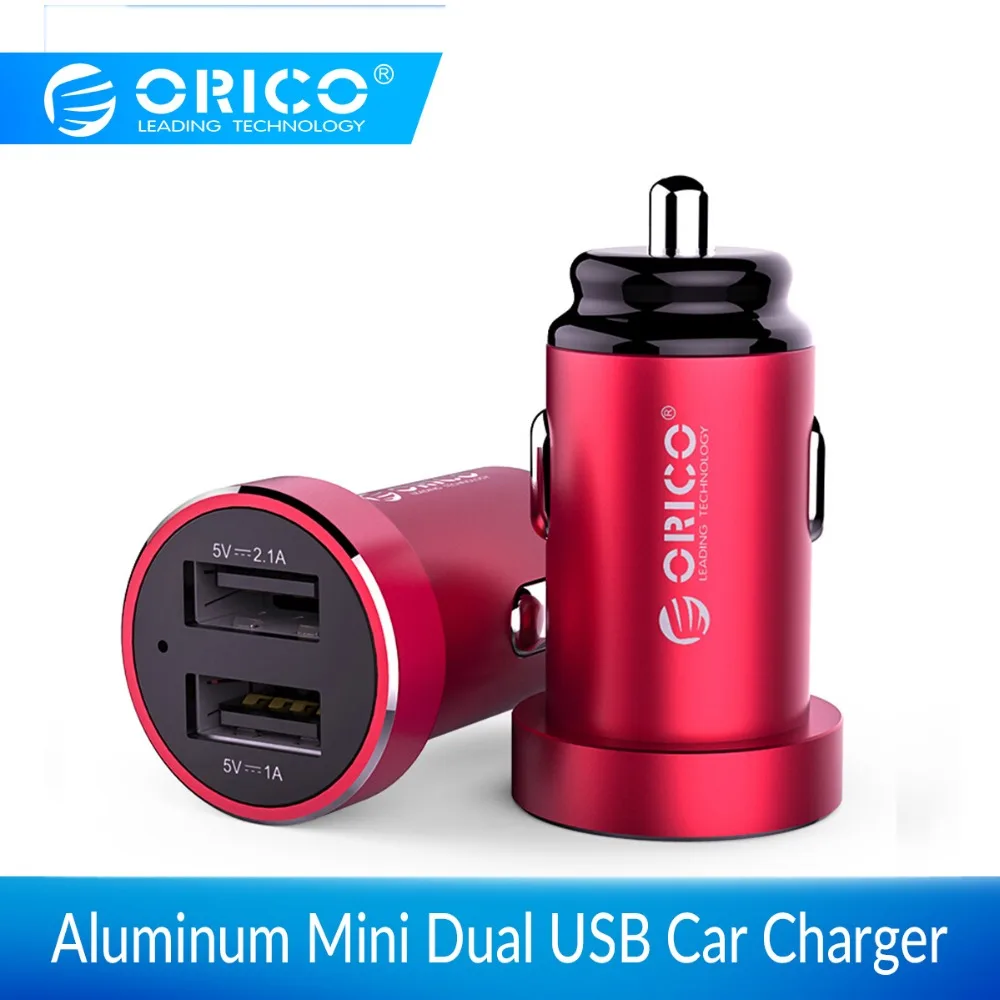 ORICO مصغرة المزدوج USB شاحن سيارة للهاتف 5V2. 1A شحن الهاتف المحمول ل فون X سريع USB مهايئ شاحن ل سامسونج Xiaomi
