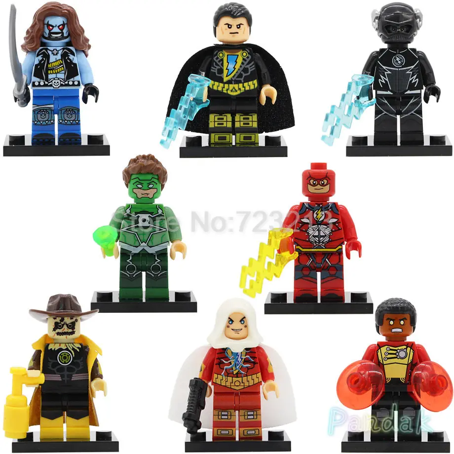 

Single Sale DC Black Adam Lobo Super Hero Scarecrow Firestorm Shazam Black Flash Green Lantern Building Blocks Model Figure Toys