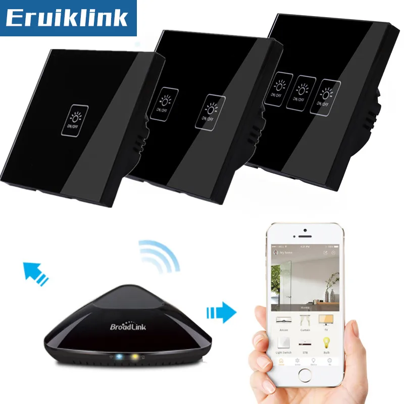 

EU/UK Standard 1/2/3 Gang 1 Way Wireless Remote Control Light Switches,RF433 Remote Touch Wall Switch 220V for Smart Home