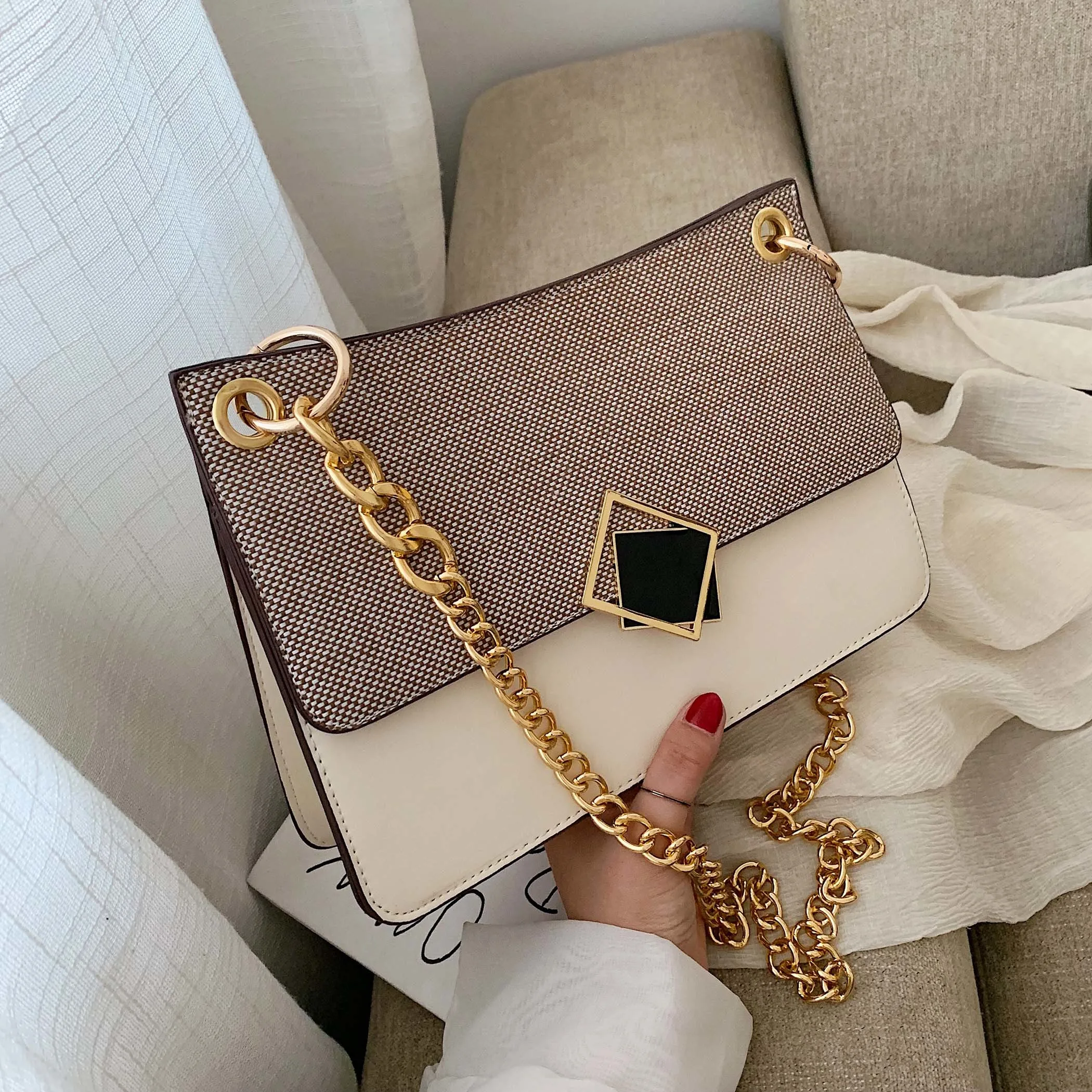 

Scrub Leather Crossbody Bags For Women 2019 MINI Shoulder Messenger Bag Female Contrast Color Hand Bag Lady Handbags