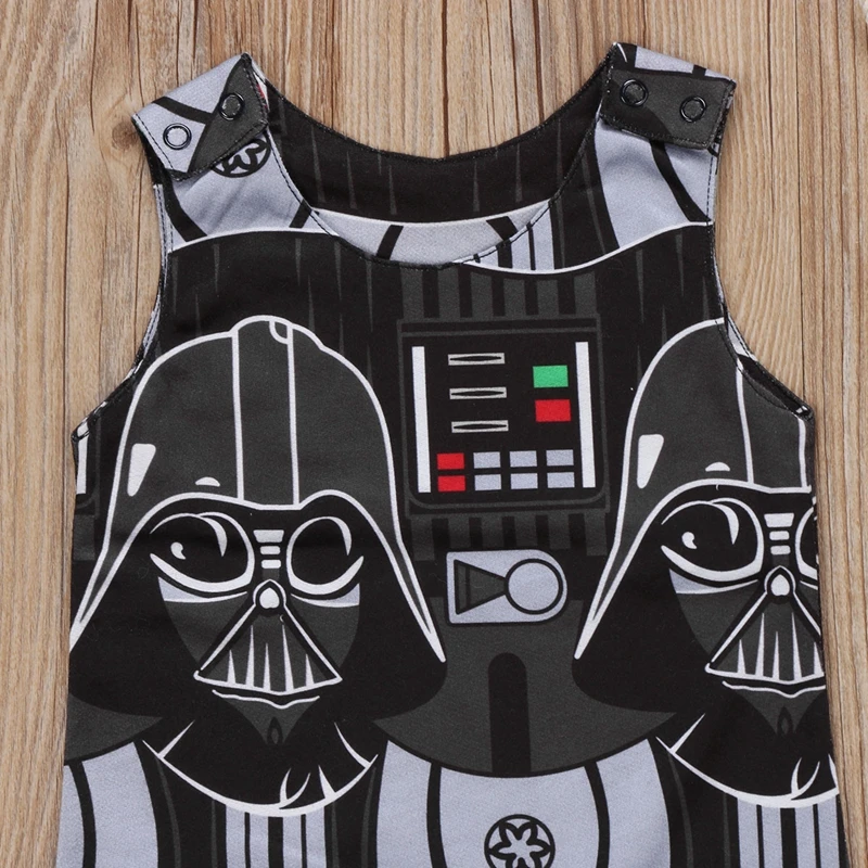 Fashion Baby Boy Clothes Toddler Kids Cartoon Star Wars Romper Sleeveless Jumpsuit Clothes Outfits