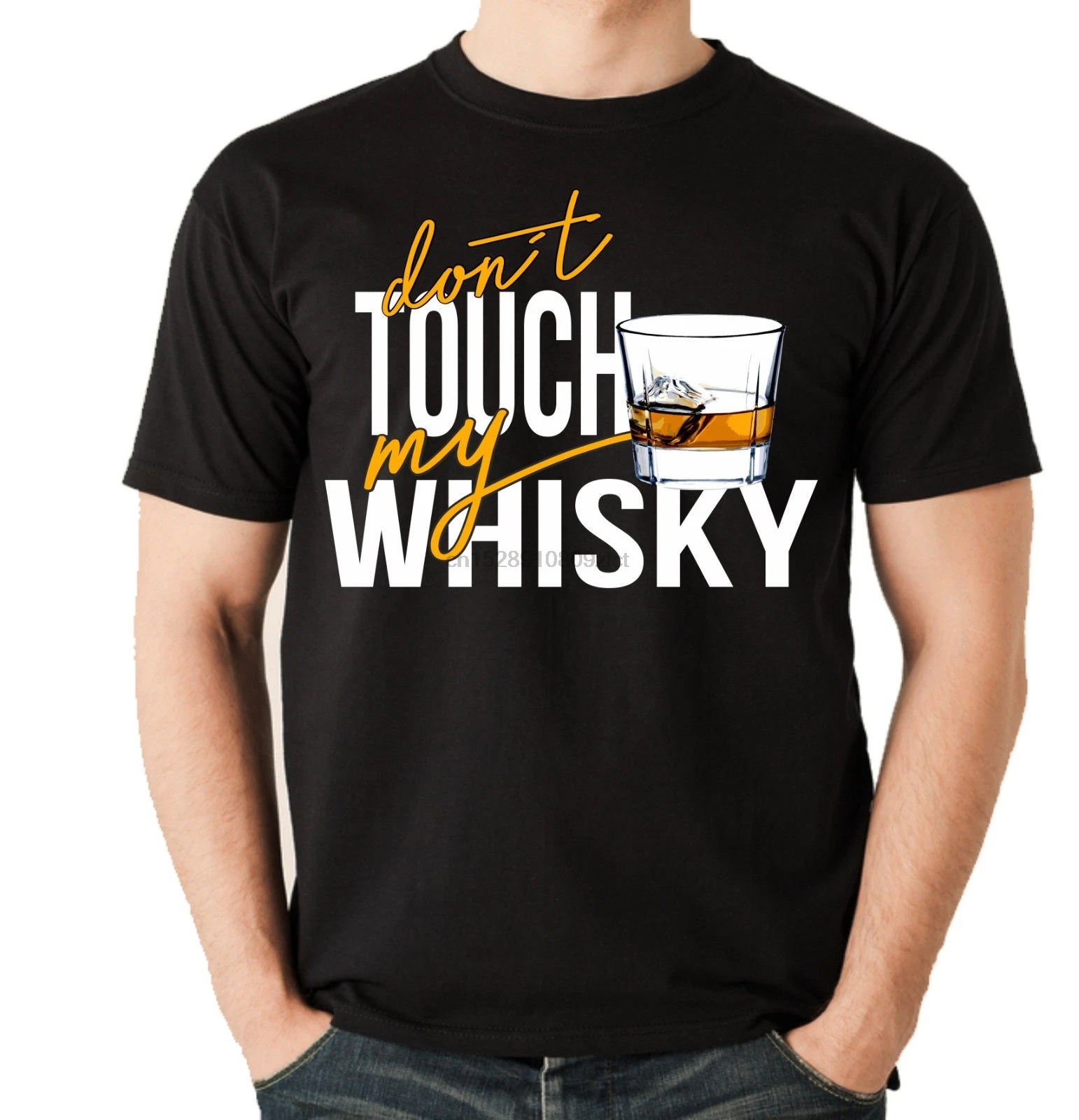 

Unisex T-Shirt - WHISKY - dont touch my Sleeves Boy Cotton Men T Shirt top tee New Arrival Men Short