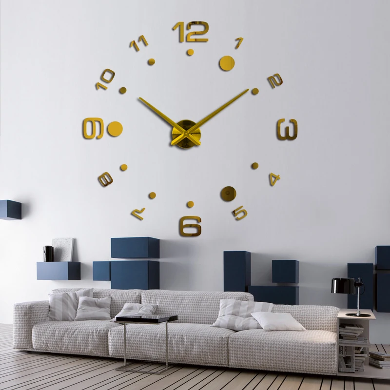 Мода Diy 3d настенные часы дизайн Акриловые зеркальные часы стикеры «Европа» большие декоративные настенные часы для дома на стену