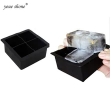 Силиконовые 4 чашки мороженое форма под лед крем изготовление пресс-форм бар напитки виски Сфера Большой квадратный шар кубическая форма для льда