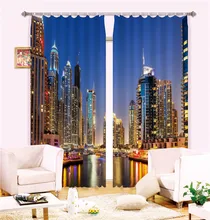 Modern Fashion City lights Printing 3D Blackout Curtains For Bedding room Living room Hotel Drapes Cortinas Para Sala