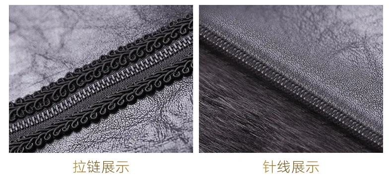 fanzhuan, новинка, модное мужское тонкое теплое пальто, зимнее, меховое, утолщенное, искусственная кожа, бархат, 710117, меховой воротник