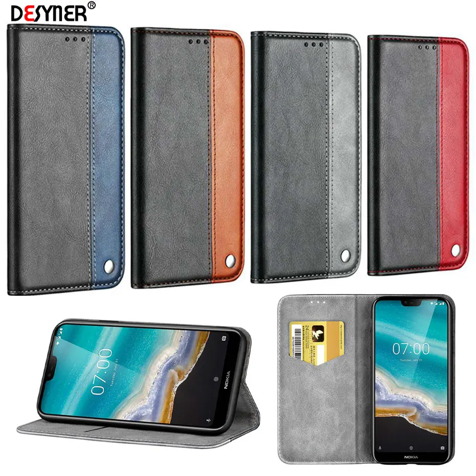 

Mixed Colors PU Leather Flip Case For Nokia 3.1 5.2 7.1 Wallet Phone Case For Nokia 2 3 5 6 2018 Coque Cover Case