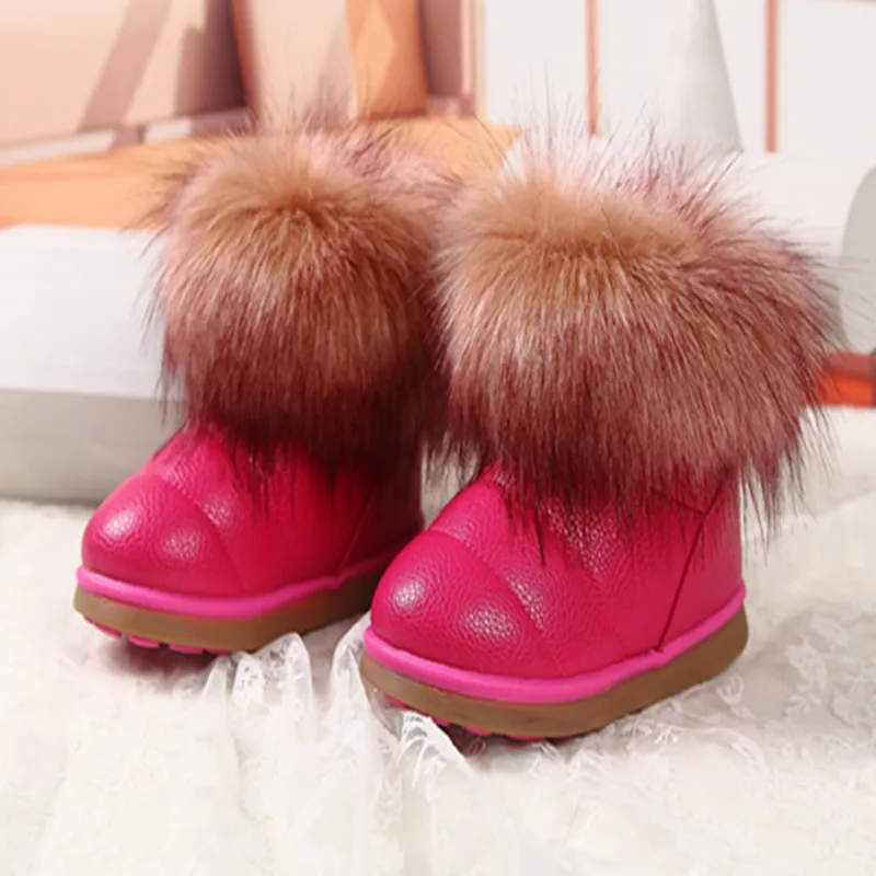 HITOMAGIC/зимние ботинки для девочек; теплые плюшевые водонепроницаемые ботинки; коллекция года; детские зимние ботинки из войлока; детская обувь принцессы с мехом; зимняя обувь