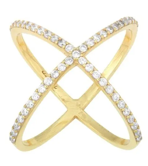 Cross X Ring, banda anel para mulheres,