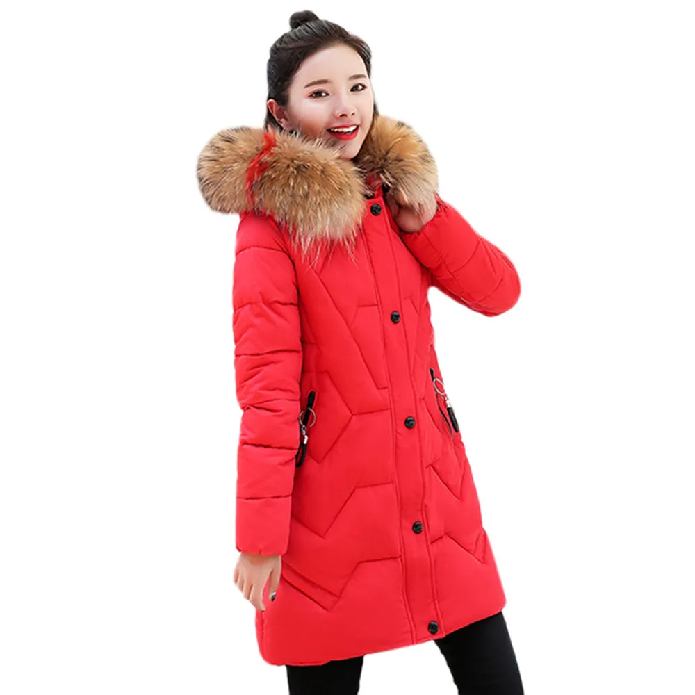 Women winter Hooded Outwear Warm Coat Long Thicker Fur