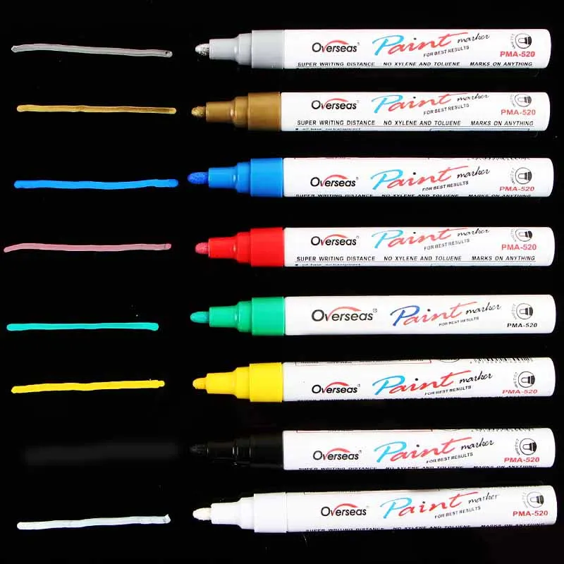 8 Colors Paint Pen Graffiti Tire Repair Art Accessories  Paint Brush Marker Pen Stationery Office School Supplies