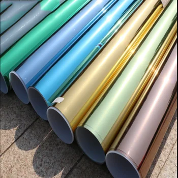 

0.76mx10m Wholesale Mirrored Heat Reduction Window Film Solar Tint Reflective Mirror sun block 29.9''x33ft