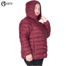 GBYXTY 100 KG Plus Size 6XL 7XL Ultra Light Down Jacket Autumn Winter Women Hooded Thin Slim Down Coat Parka feminina ZA710