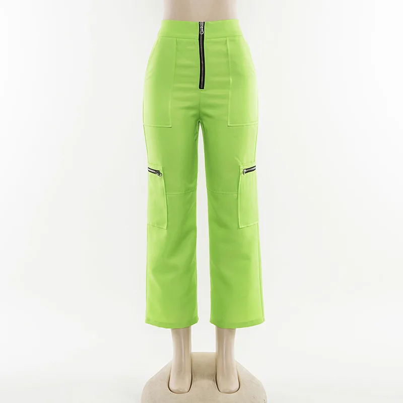 ZADORIN 2019 Summer New Neon Green Wide Leg Cargo Pants Women High Waist Streetwear Baggy Pants Women Sweatpants pantalon mujer ZADORIN 2019 Summer New Neon Green Wide Leg Cargo Pants Women High Waist Streetwear Baggy Pants Women Sweatpants pantalon mujer