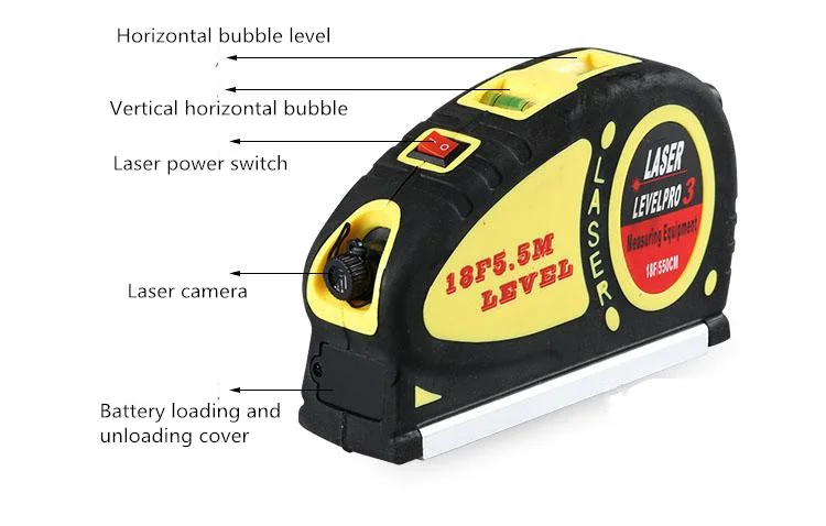 Многоцелевой обновленный лазерный уровень горизонтовые лазеры Вертикальная измерительная лента Выравнивающая пузырьковая линейка измерительный диагностический инструмент