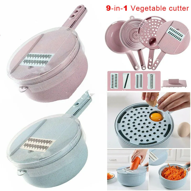 

Multi Functional 9 in 1 Vegetable Slicers Easy Food Chopper Fruit Cutter Easy Tool Home Kitchen Supplies