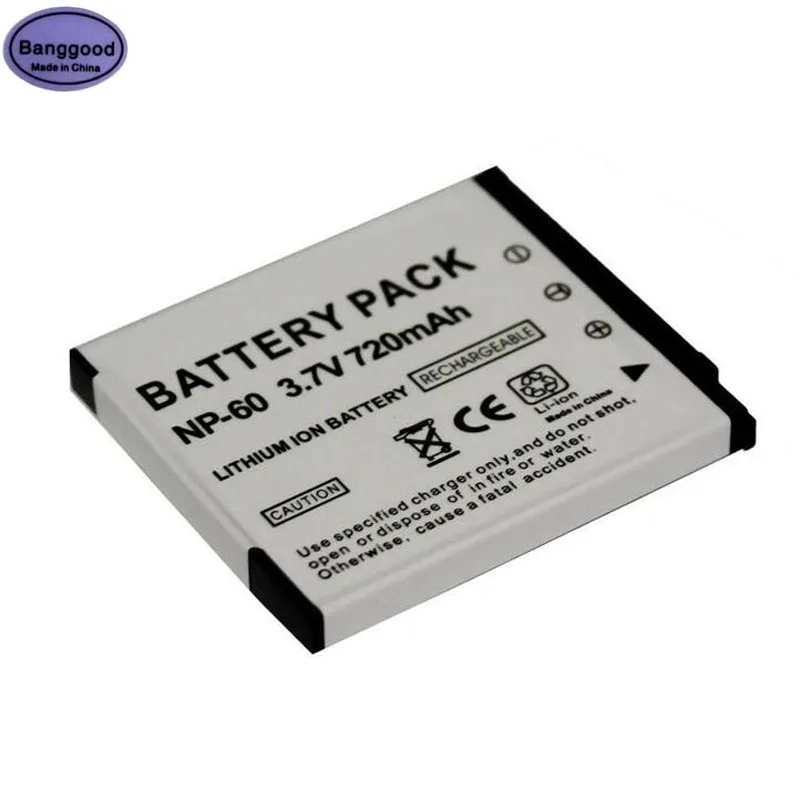 

3.7V 720mAh CNP-60 NP-60 CNP60 NP60 Digital Camera Battery Pack for Casio Exilim Zoom EX-S10 EX-Z20 EX-Z25 EX- 29 EX-Z80