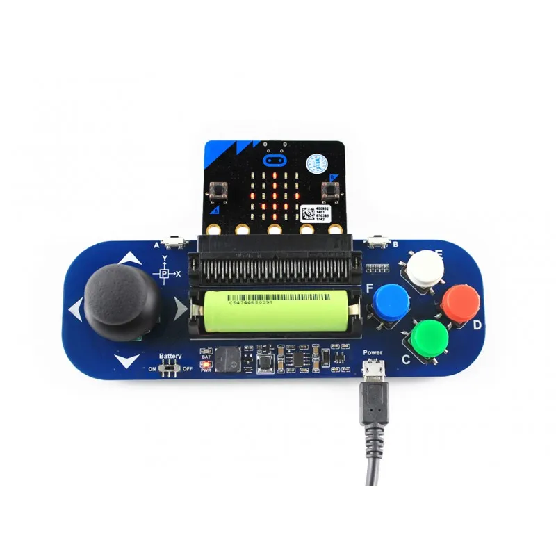 

Gamepad Expansion Module Joystick and Buttons board for Micro:bit, Joystick, powered from Battery, also Charges the Battery