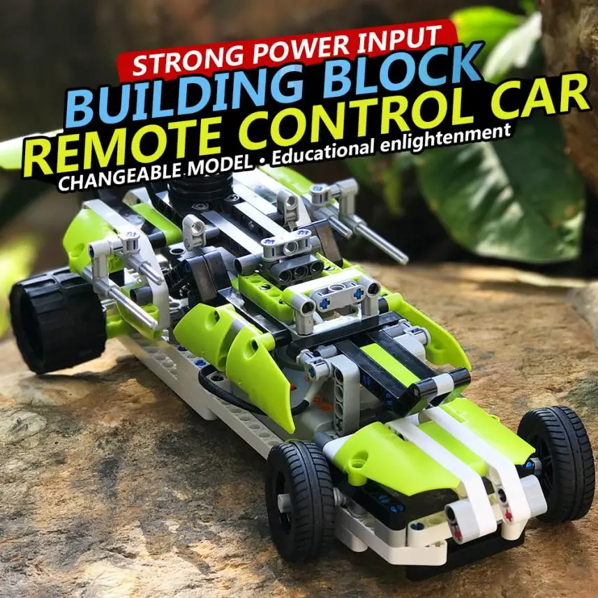 371 шт. DIY Набор R/C 10 в 1 гоночные автомобили Строительные кирпичи радиоуправляемая