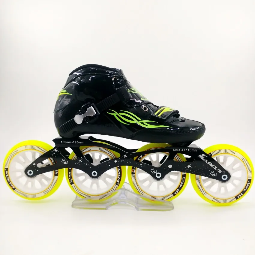 Маркус Профессиональный конькобежный спорт обувь Фристайл катанию ботинки открытый роликовые коньки Patins Patines с 8 цветов