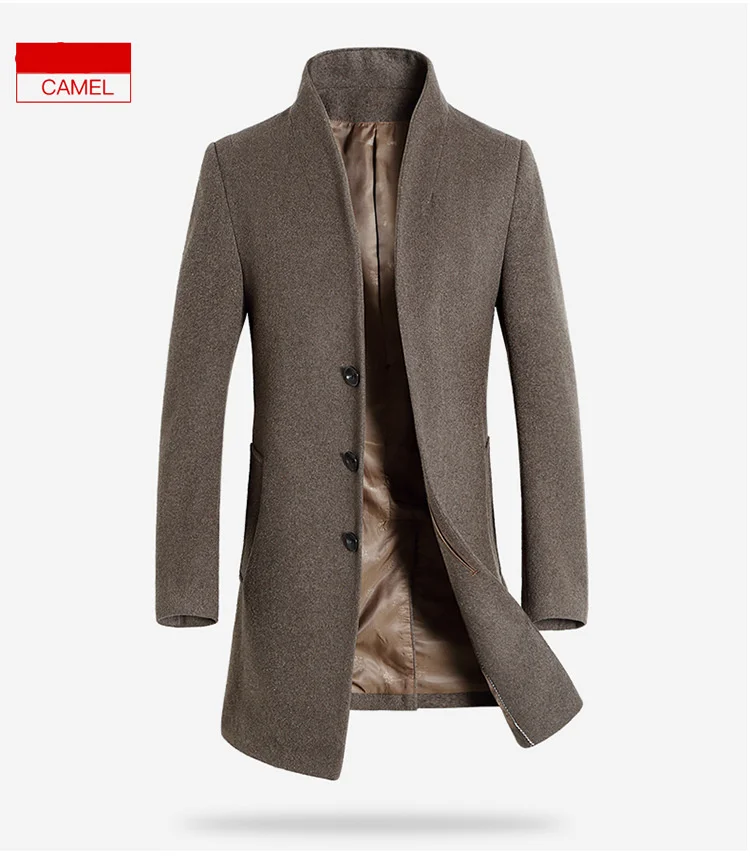 BOLUBAO Autumn Winter Men Wool Blends Coats Men's Solid Color Slim Fit Trench Coat Casual Brand Quality Wool Blends Coat Male