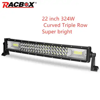 

Led Bar 324W 22 Inch Curved 3-Row LED Light work light Bar Spot Flood Combo 12V 24V for Ford ATV UTV LED Driving Work Lamp car
