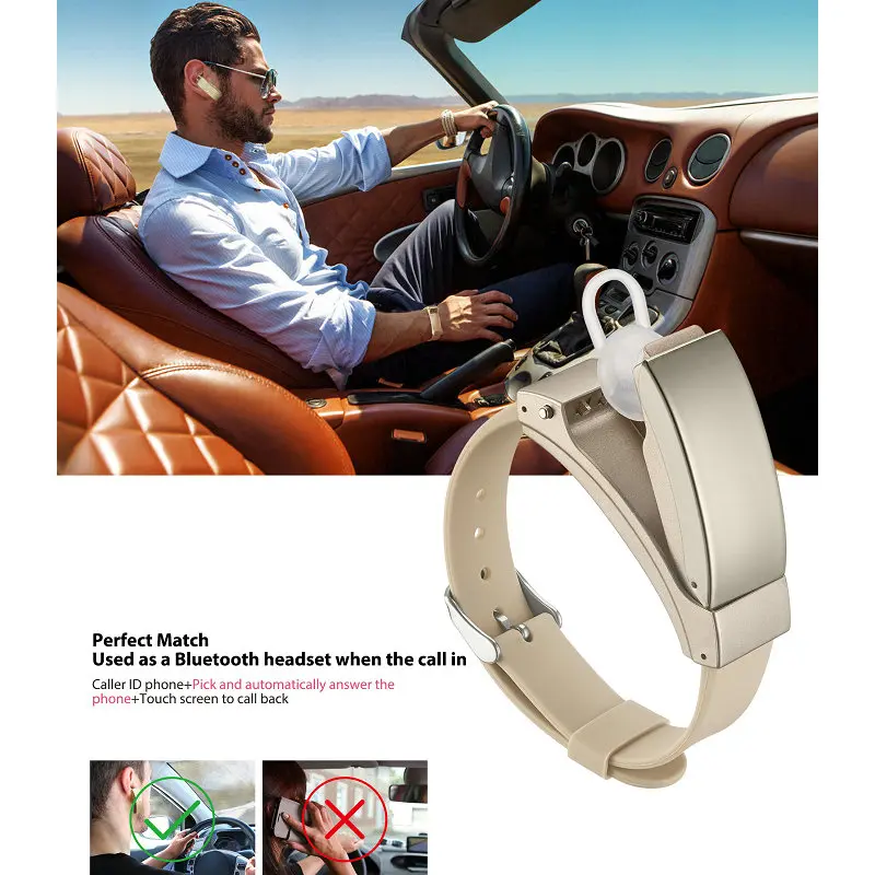 Умный браслет ekslen K2 Talkband 2 в 1 Bluetooth гарнитура для телефона Android фитнес трекер вызов