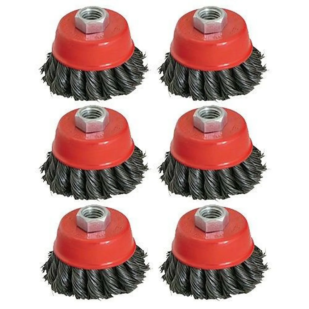 

6pcs 75mm New Knot Steel Wire Wheel Brush For Rust Removal Grinder Grinding Tool