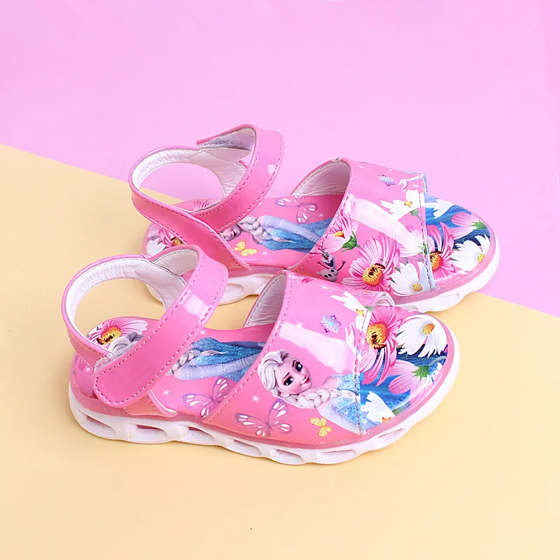 

Girl's Snow queen Elsa Anna girls princess summer shoes Kids Children single Sandals fashion dance shoes Gladiator Roman shoes