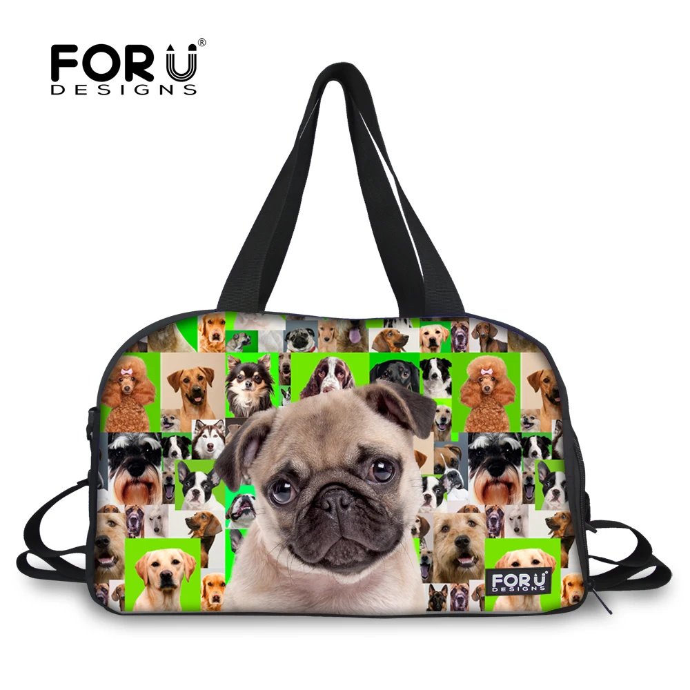 FORUDESIGNS Large Sport Gym Bag for Men Fitness Ultralight Outdoor Pug Printing Waterproof Canvas Travel Athletics Bag for Gym