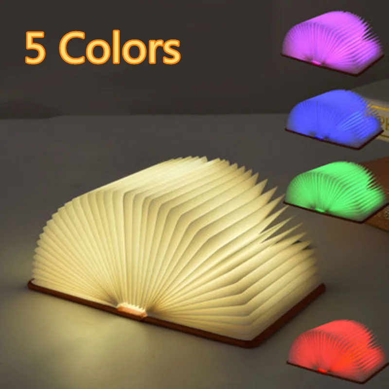 Jentinsun 5 Color Foldable Pages Book Lamp PU Leather LED ...