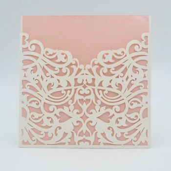 

Hot sale laser cut flower style wedding invitation card
