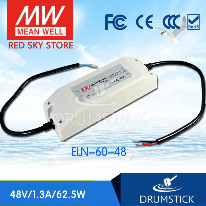 

hot-selling MEAN WELL ELN-60-48P 48V 1.3A meanwell ELN-60 48V 62.5W Single Output LED Driver Power Supply [Real6]