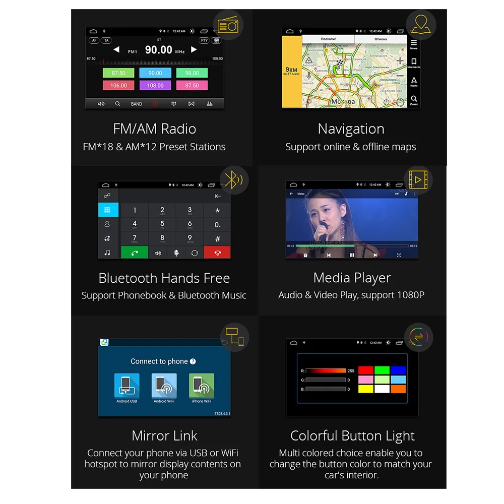 Best Ownice 2 Din K3 4 Core Android 9.0 2G +16GB Car Radio Gps Navigation Universal Autoradio Car Radio 2din Multimedia Car Player 1