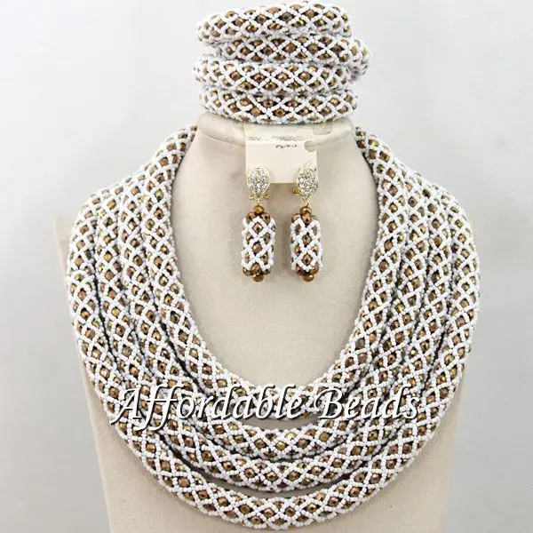 

African Bridal Jewelry Set Handmade Costume Jewelry Set Unique Design Free Shipping BN360