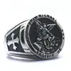 Men Boy Cross Saint Michael Protect US 316L Stainless Steel Cool Round Ring Newest Free Shipping Two Choices ► Photo 1/6