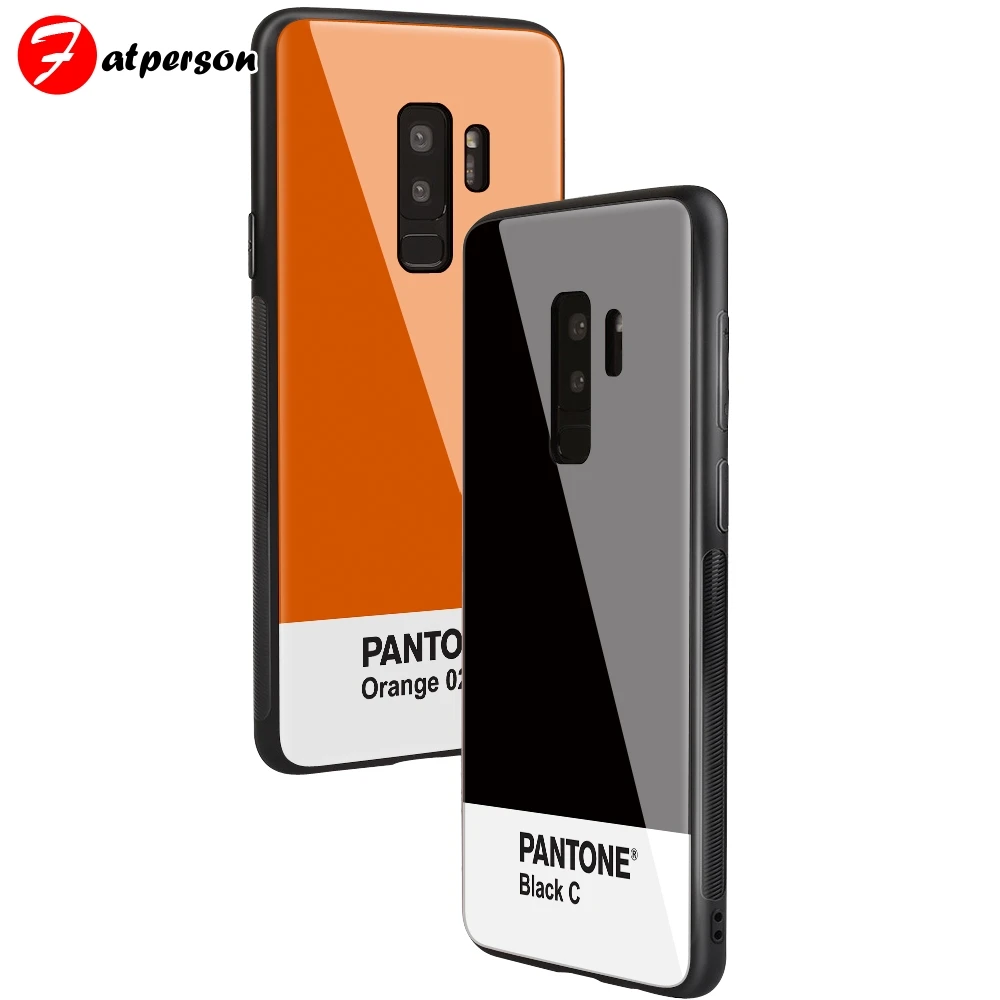 

Toughened Glass Pantone Phone Case for OnePlus 5 5T 6 6T case DIY Customized photo phone case soft edge capa cover