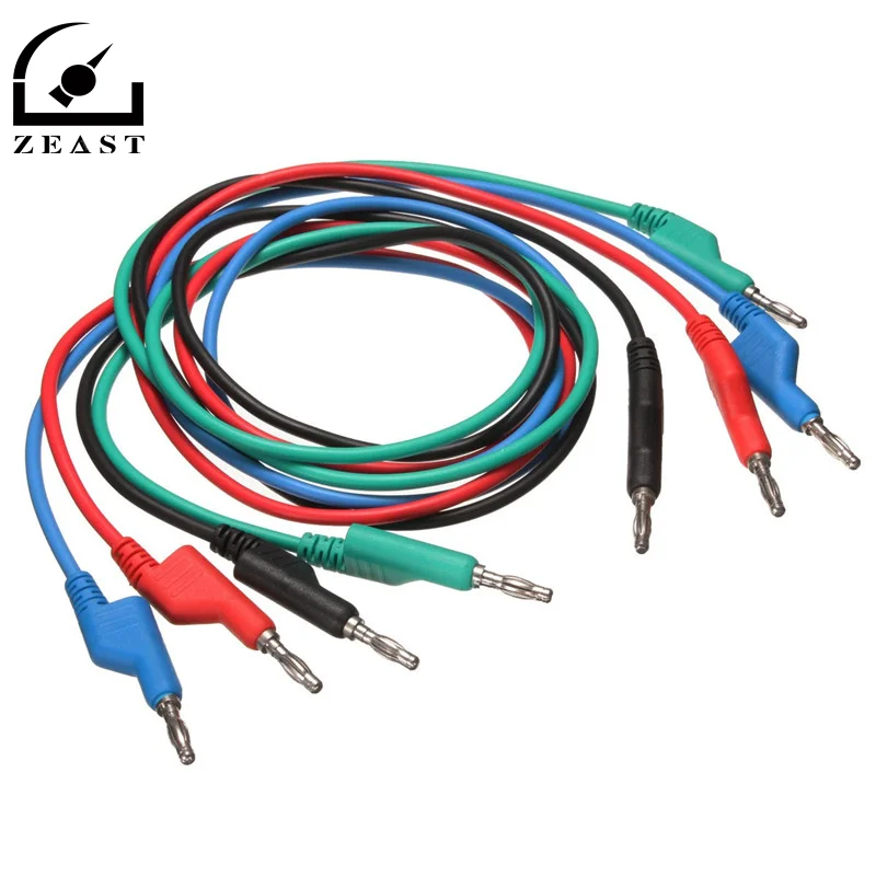 

4pcs Dual 4mm Banana to Banana Plug Soft Silicone Test Cable Lead for Multimeter Material Wire & Conductive Metal