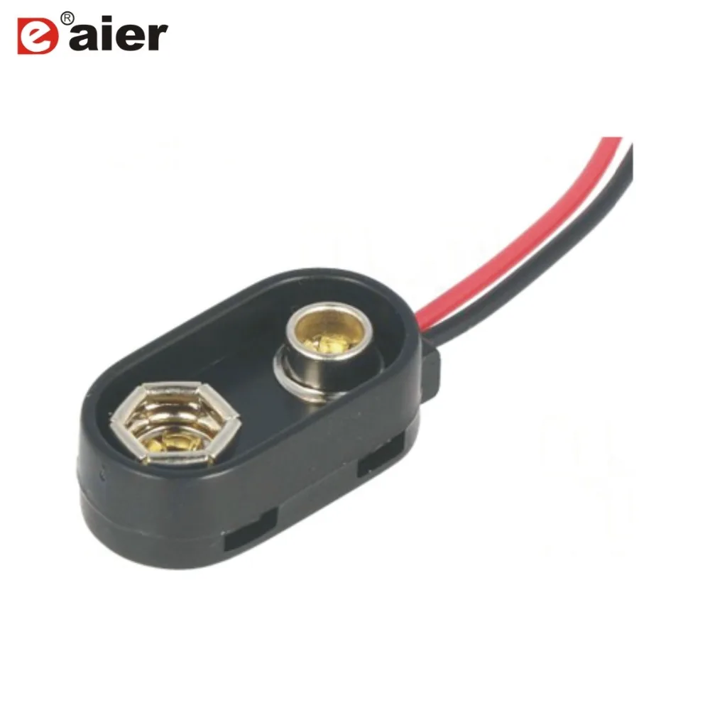 

20PCS I Type Black Plastic 9V/18650/26650/cr2032 Battery Holder With 150mm Wire Leads Snap Clip