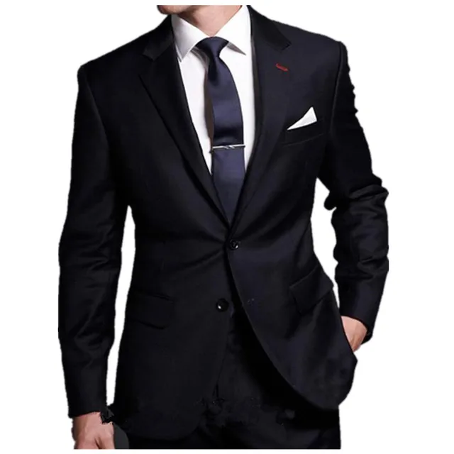 High quality wool hand tailored black suits (Jacket+Pants