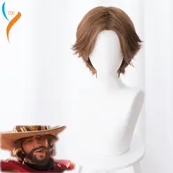 Игра косплей парики Jesse mccree Косплей парики термостойкие синтетические волосы Косплей на Хэллоуин, Рождество парики