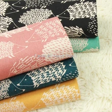 Тайваньская Плотная хлопковая ткань, мультяшная нарисованная вручную ткань с принтом ежика, ручная работа, сделай сам, золотая ткань для сумки, хлопок, 90 см x 110 см