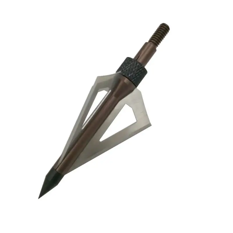 6 قطع البني 3 الثابتة شفرة الرماية Broadheads رأس 100 الحبوب رأس السهم الصيد السهم اجتاحت الجناح شفرة ل متفوقة الطيران