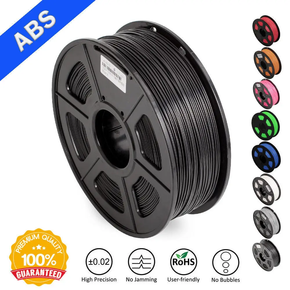 

SUNLU ABS 3D Printer Filament 3.00mm 1kg 2.2lbs With Spool Plastics ABS Welding Rod Sublimation With Delicate Packing