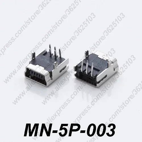 

10PCS MN-5P-003 Mini USB 2.0 Female Socket 5Pin DIP 2Feet DIP USB 2.0 Connector Jack PCB Mounting
